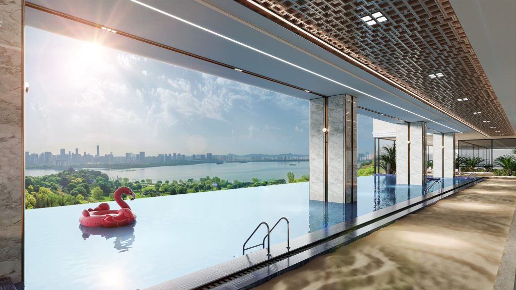 view hồ bơi Dự án Chung cư Noble Crystal